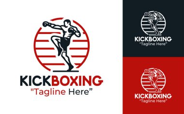 Eğitim merkezleri, profesyonel dövüşçüler ve aktif yaşam tarzı markalaşması için inşa edilmiş enerjik bir dövüş sanatları logosu..