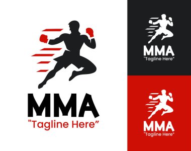 Rekabetçi etkinlikler, spor kimlikleri ve spor malzemeleri için uygun enerjik bir MMA atleti.