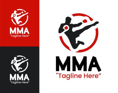 Spor organizasyonları, dövüşçüler ve yarışma markaları için yapılmış cesur bir sekizgen tabanlı MMA rozeti..