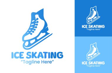 Serbest stil kulüpleri, kış okulları ve atletik performans grupları için temiz dinamik bir buz pateni logosu inşa edildi..