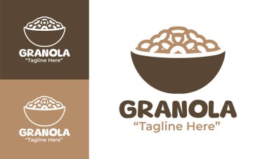 Organik gıda ambalajı ve sağlıklı ürün markalaşması için uygun temiz ve profesyonel bir granola logosu..