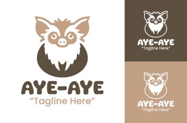 Modern bir minimalist aye logosu temiz hayvan markalaşması ve koruma kimlik sistemleri için yaratıldı..