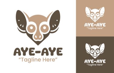 Vahşi yaşam markaları, koruma projeleri ve temiz hayvan kimliği için tasarlanmış modern bir minimalist aye logosu..