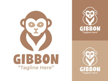 Vahşi yaşam markaları ve ormandan esinlenilmiş hayvan kimlikleri için modern bir minimalist gibbon logosu tasarlandı..