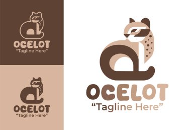 Bu modern minimalist ozelot logosu kedi markalarına, vahşi yaşam projelerine ve çağdaş hayvan markalarına uyar..