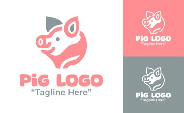 Basit bir görsel kimlik arayan tarım markaları ve tarım şirketleri için yapılmış modern bir minimalist domuz logosu..