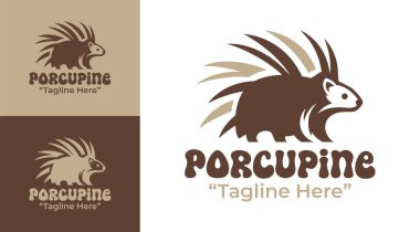 Dayanıklılık, koruma ve vahşi yaşam karakterinden esinlenen markalar için tasarlanmış modern bir minimalist kirpi logosu..