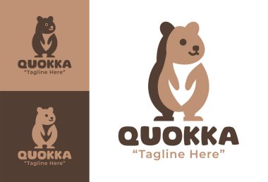 Sıcaklığı, dostluğu ve doğal yaşamı ifade etmek için tasarlanmış modern bir minimalist kuokka logosu..