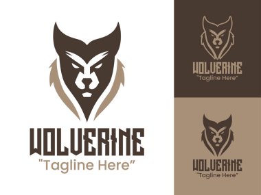 Cesur markalaşma, vahşi yaşam projeleri ve güçlü görsel kimlik için tasarlanmış modern bir minimalist Wolverine logosu..