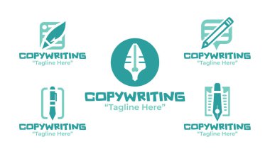 Yaratıcı ve pazarlama ihtiyaçları için tasarlanmış 5 adet metin yazarlığı ajansının modern minimalist koleksiyonu..