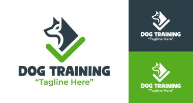 Hayvan eğitmenleri ve köpek eğitim hizmetleri için modern bir minimalist köpek eğitim logosu.