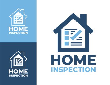 İnceleme firmaları, emlak değerlendirme hizmetleri ve güvenlik denetim markaları için uygun modern bir minimalist ev teftiş logosu.