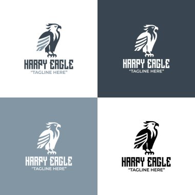 Vahşi yaşam organizasyonları, açık hava markaları ve koruma grupları için güçlü bir Harpy Eagle logosu olarak tasarlandı..