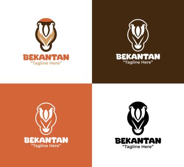 Unutulmaz bir Proboscis Maymun amblemi kimliği arayan ekolojik markalar ve vahşi yaşam organizasyonları için hazırlandı..