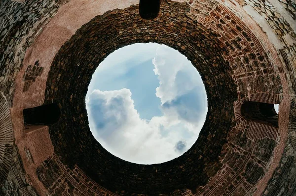 Diocletian Mausoleum Dome Split Croatia Beautiful Sky Circular Ceiling Hall — Stock Photo, Image