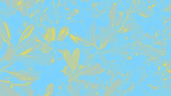 Κίτρινος Φίκος Φεύγει Μπλε Φόντο Μπλε Κίτρινο Φόντο Λουλουδιών — Φωτογραφία Αρχείου