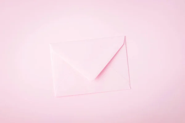 Světle Růžové Papírové Obálky Růžovém Pozadí Kopírovací Prostor — Stock fotografie