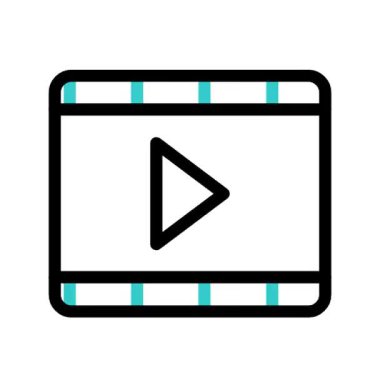 Kişisel ve ticari kullanım için video vektör simgesi simgesi vektör çizimi..