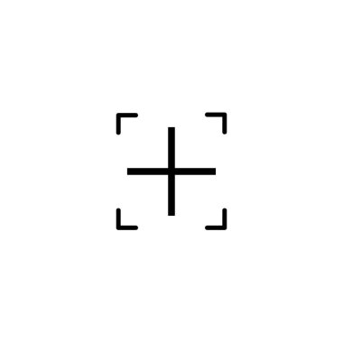 Siyah ve beyaz çapraz ikonun vektör illüstrasyonu. artı işareti