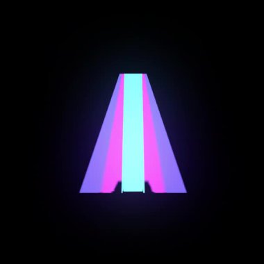 Neon harfi A. 3 Boyutlu Hazırlama.