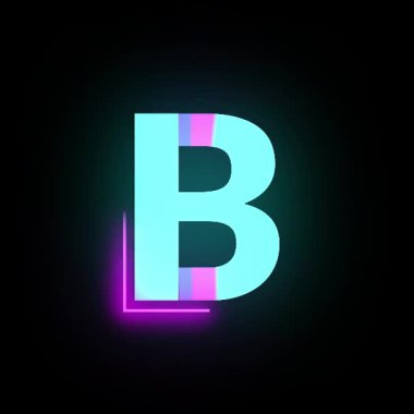 b mavi harf logo simgesi tasarımı