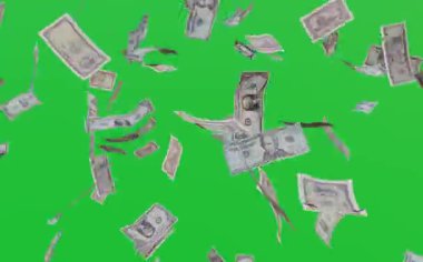 Yeşil arka plana Amerikan doları düşüyor..