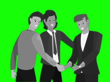 El sıkışan iki genç adamın vektör çizimi