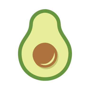 Web ve mobil uygulama tasarımı için beyaz arkaplanda Avokado düz simgesi izole