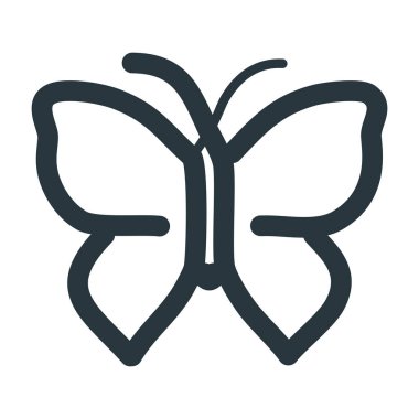Kelebek simgesi vektörü web ve mobil uygulama tasarımınız için beyaz arkaplanda izole edilmiş, Kelebek logosu konsepti.