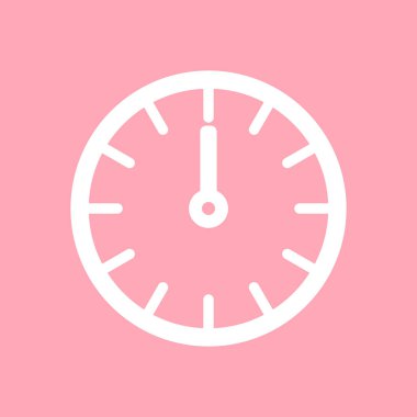 Pembe arka planda izole edilmiş modaya uygun düz stil saat simgesi. Web sitenin tasarımı, logosu, uygulaması ve UI için zaman izleme sembolü. Vektör illüstrasyonu.