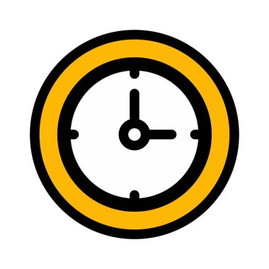 Saat Simgesi Vektörü. Düz tasarım stili zaman dilimi.