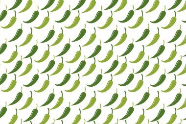 Beyaz arka planda, kusursuz yeşil acı biber deseni.