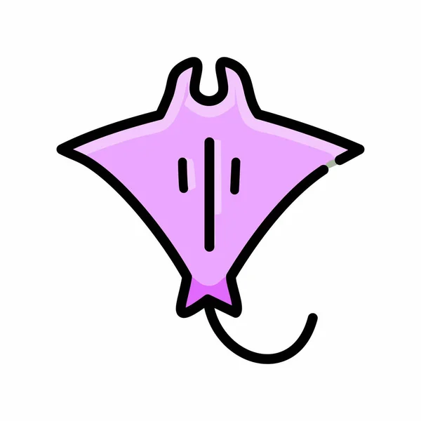 Manta ışını çizimi düzenlenebilir tasarım dış çizgi simgesi.