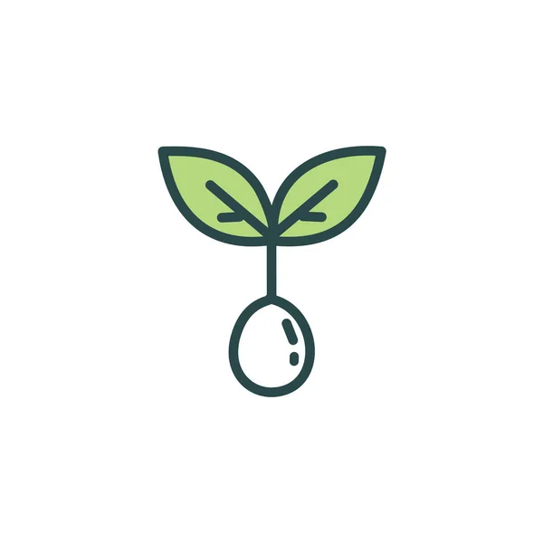 Tohum ikonundan mikrop kapan yapraklı bitki. Çevre, doğa, çevre gibi konularda ekoloji konsepti vektör illüstrasyonu kullanılabilir.