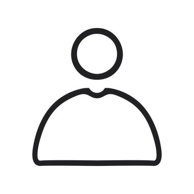 Düz biçimli kullanıcı simgesi. Beyaz izole edilmiş arkaplanda profil vektör çizimi. Kullanıcı iş konsepti.