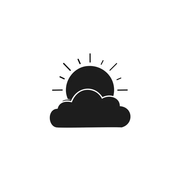 Güneş ve bulut simgesi. Hava tahmini sembolü. Vektör illüstrasyonu.