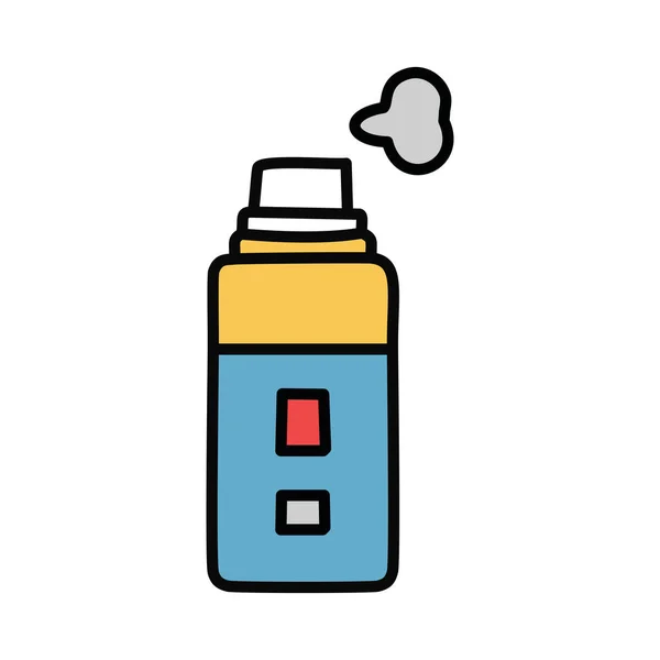 Beyaz arkaplan çizgisi üzerinde sprey şişesi simgesi ve dolgu stili. Vektör illüstrasyonu.