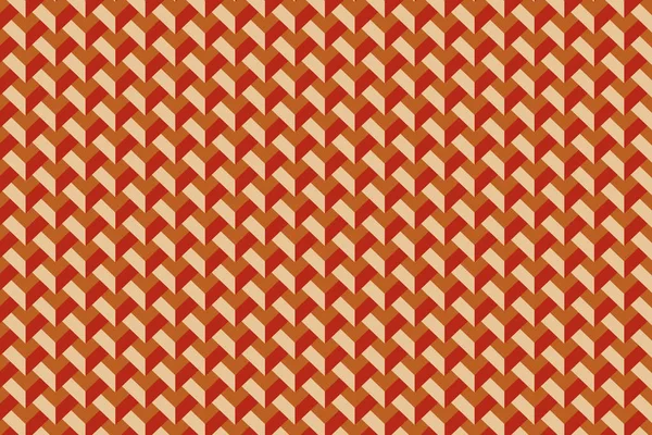 Kırmızı ve turuncu renkli 3d çokgen çizgileri olan kusursuz vektör deseni