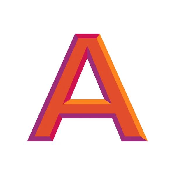 Letter A bevel style logo vector template