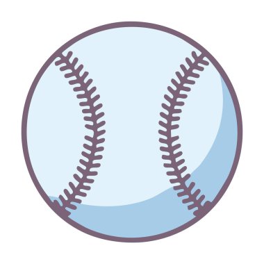 Beyzbol topu sporu izole edilmiş ikon vektör illüstrasyonu