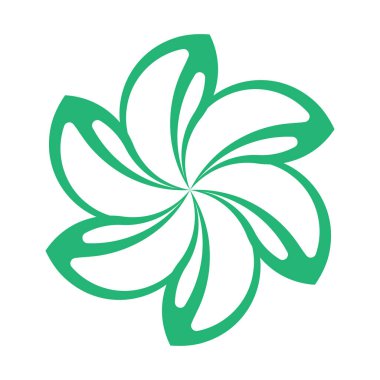 Beyaz Arkaplanda Yeşil Soyut Çiçek Yaprakları Grafik Simgesi