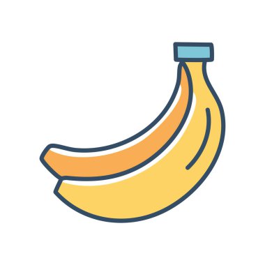 Beyaz arkaplan vektör illüstrasyonu üzerinde muz meyve simgesi