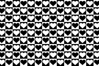 Monokrom kalp mozaik ızgara deseni