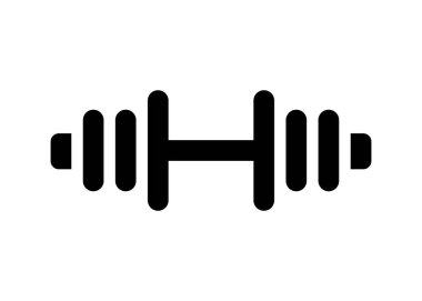 Mankafa simgesi. Beyaz vektör illüstrasyonunda düz stil siyah halter egzersiz ekipmanı.