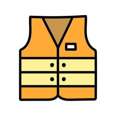 Balıkçı yeleği vektör renk simgesi