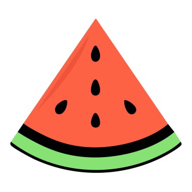 Web tasarımı için karpuz simgesinin düz çizimi