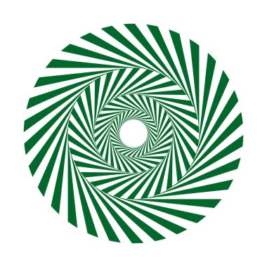 Beyaz arkaplanda yeşil optik yanılsama girdap dairesi deseni