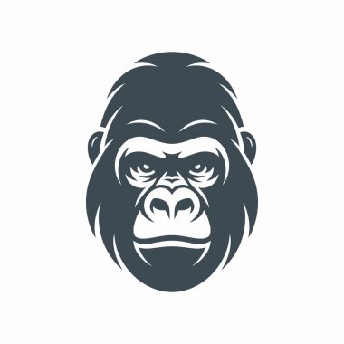 Kalın goril başı logo vektör illüstrasyonu