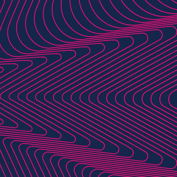 Mavi soyut arkaplanda dinamik pembe dalgalı spirograf çizgisi deseni