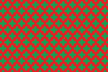 Kırmızı arkaplan vektör deseninde yeşil artı artı artı pozitif işaret